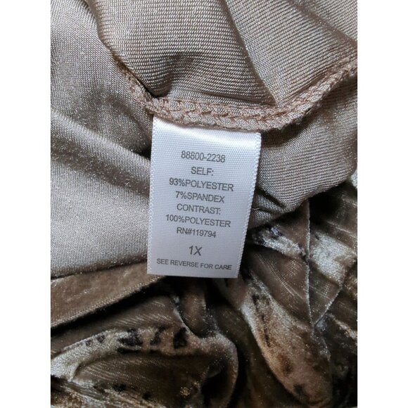 Womens‎ 1X Crushed Velvet Brown Tunic Top Whimsigoth Fairy Boho Casual Chic - Picture 8 of 11